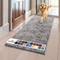 Felpudo Para Perros Muddy Mat, Superabsorbente, De Microfibra, Color Gris, 150 X 60 Cm
