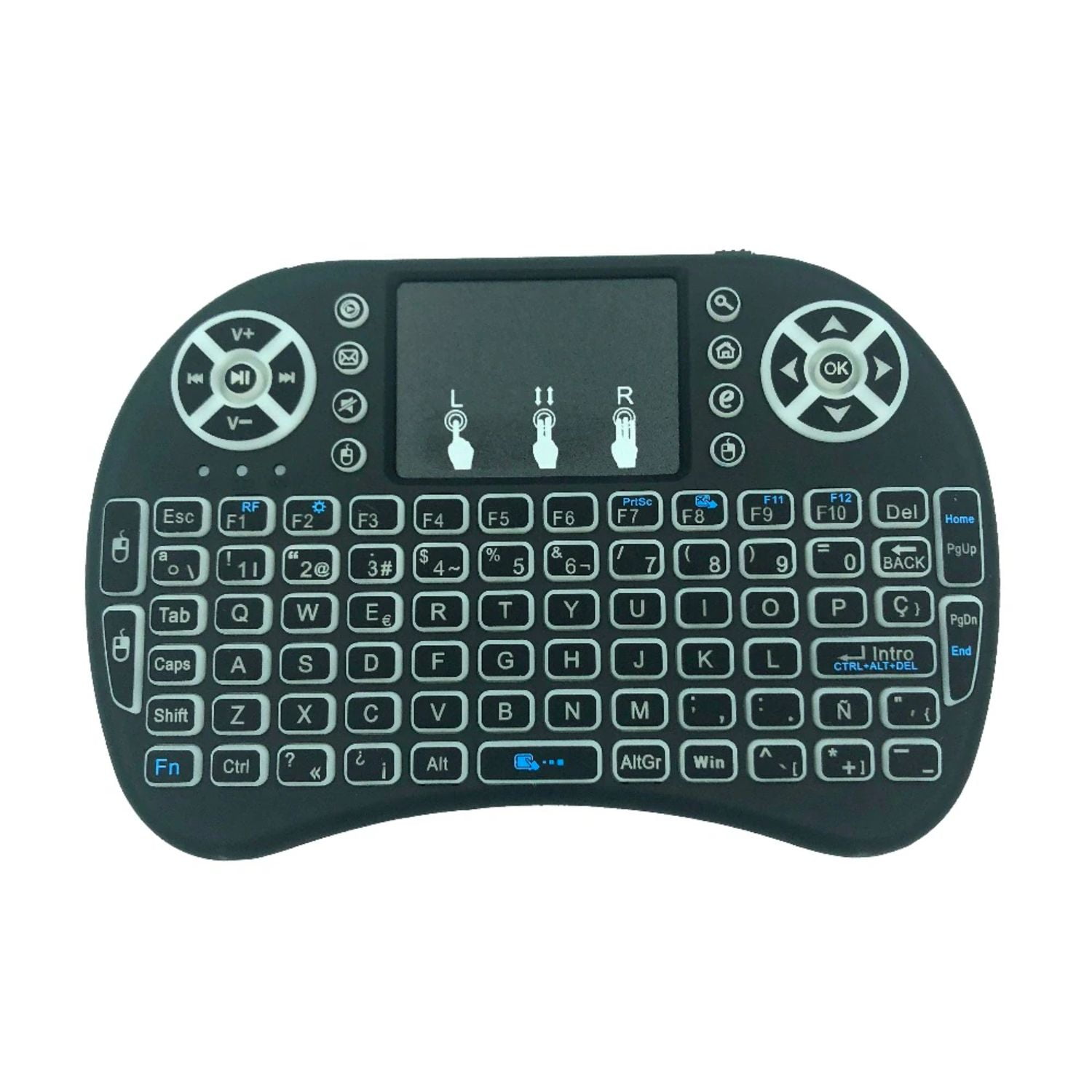 Importclick - Mini Teclado Inalámbrico Touchpad Smart Tv Retroiluminado