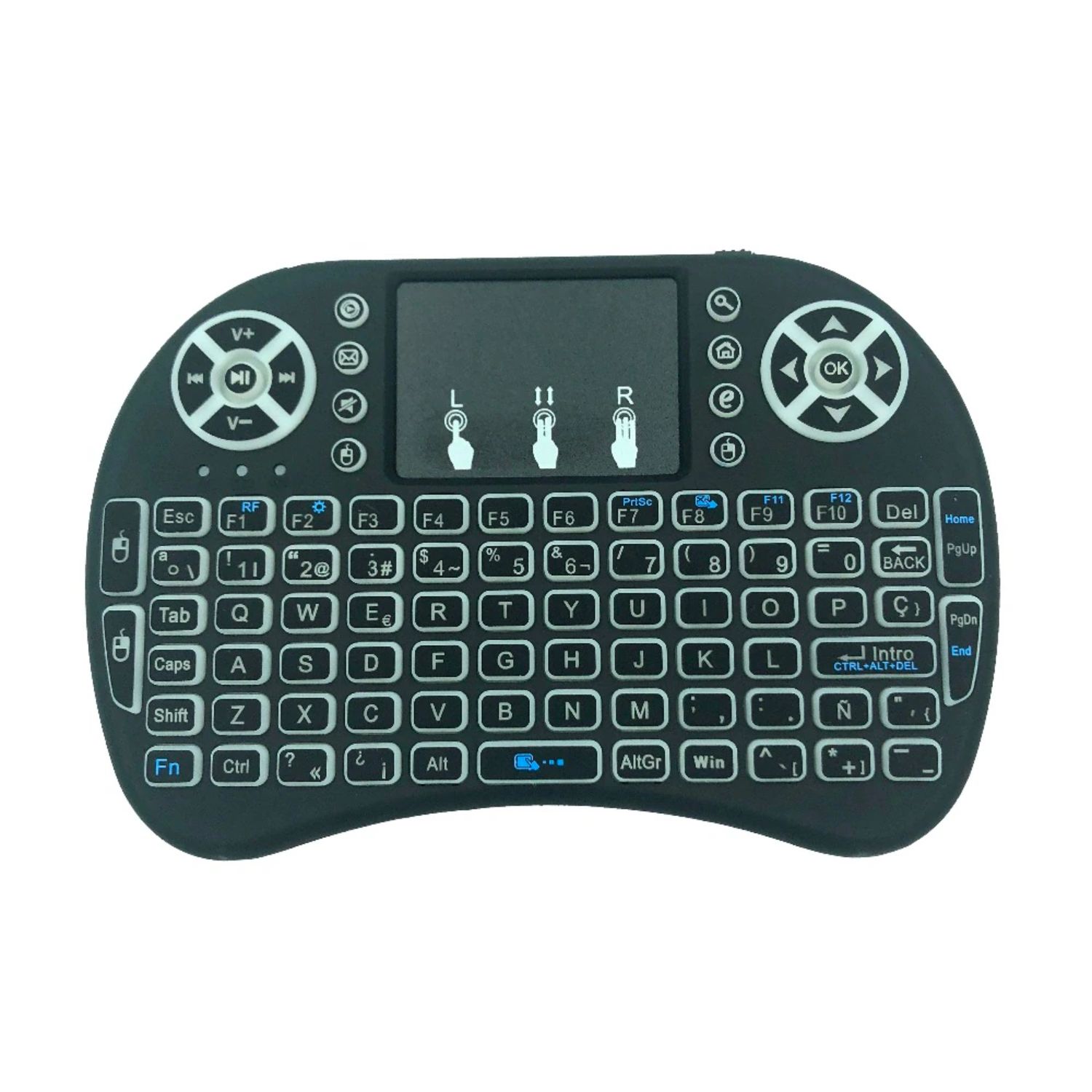 Importclick - Mini Teclado Inalámbrico Touchpad Smart Tv Retroiluminado