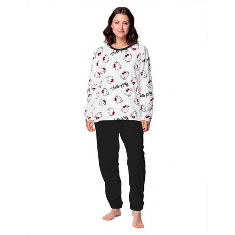 Top - Pijama Largo Mujer Micropolar Invierno Hello Kitty C1