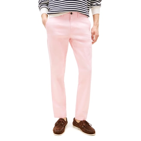 Pantalones Chinos Tommy Hilfiger, Elásticos, Ajustados, Rosa, Para Hombre, 36 X 36