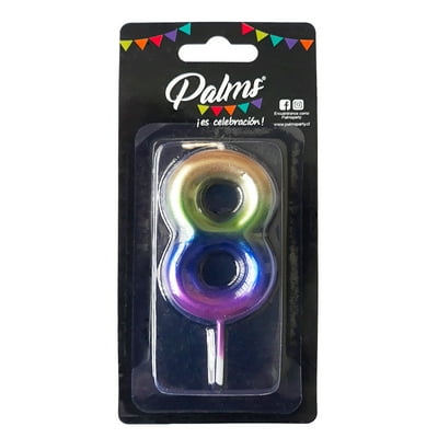 Vela Arcoiris Num 8 1 Un Palms