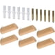 thumbnail image 1 of Ganchos de madera para abrigos, 6 piezas, 3 x 6, de madera natural, para pared, con tornillos, para colgar ropa, bufandas y sombreros., 1 of 5