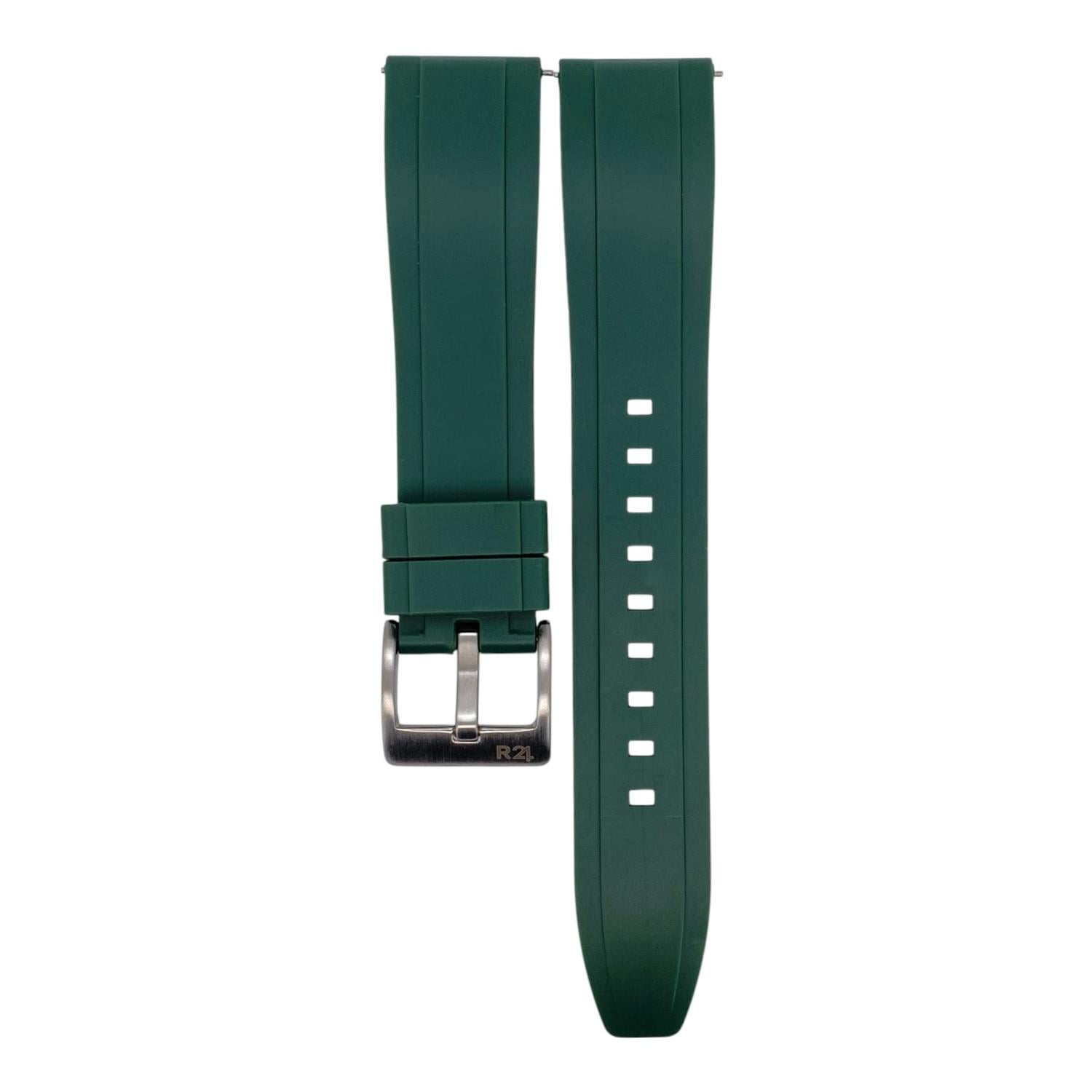 Correa Reloj Caucho R24 Zn9 Colores 20mm 22mm 24mm 26mm Verde 20