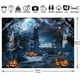 thumbnail image 1 of 1pc Spooky Halloween Graveyard Backdrop - 7x5ft Polyester Photography Backdrop with Pumpkin Lanterns and Moon - Perfect for Kids Parties and Birthdays, 1 of 5