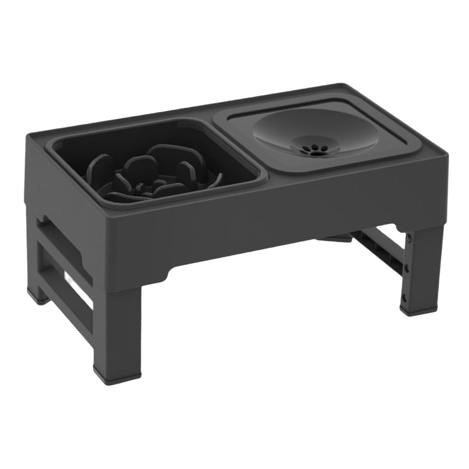 Ioensy - Tazón De Comida Para Gatitos Plato De Alimentación Para Perros Grandes, Medianos Y Pequeños Uso En El Hogar Al Aire Libre Alimentador Lento Negro