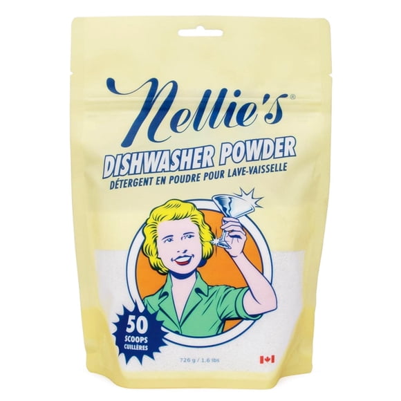 Polvo para lavavajillas Nellie's 50 Load, de origen vegetal, sin fragancia