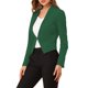 thumbnail image 4 of INSPIRE CHIC Chaqueta de Traje Casual de Negocios sin Cuello para Mujer Regreso a Clases para Maestras Oficina de Trabajo Blazer Corto M Verde Oscuro, 4 of 8