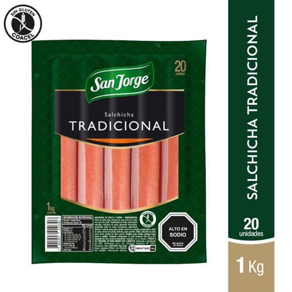 Salchicha Tradicional 20 Un, 20 U
