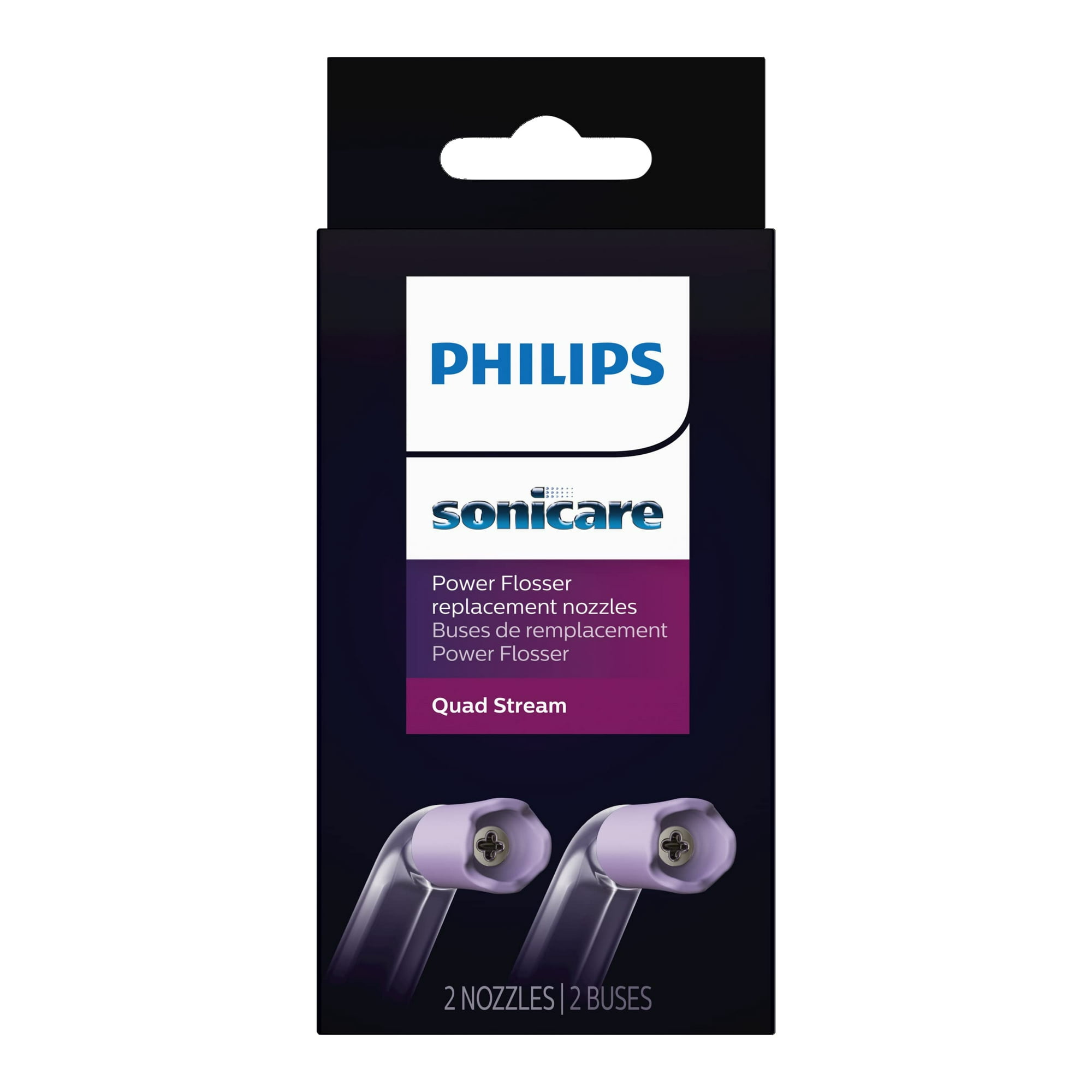 Power Flosser Tips Philips Sonicare Quad Stream F3, Paquete De 2 Unidades, Color Blanco