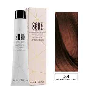 Care Code - Tintura Profesional Permanente 100Ml Castaño Claro Cobre 5,4 + Oxigen 150 Ml 20 Vol