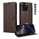 thumbnail image 1 of Premium Wallet Case for iPhone 14 Pro Max with Card Slots & Kickstand, Flip Cover Brown, 1 of 6