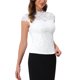 thumbnail image 4 of INSPIRE CHIC Top de Encaje para Mujer para la Noche Cuello Simulado Manga Corta Ajustado Vintage Elegante 2XL Blanco, 4 of 6