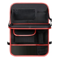 Magideal - Alfombril Organizadora Para Asiento Trasero , Organizador De Asiento Trasero, Bolsa De Almacenamiento Con Soporte Para Tableta Con , Negro Y Rojo Negro Rojo