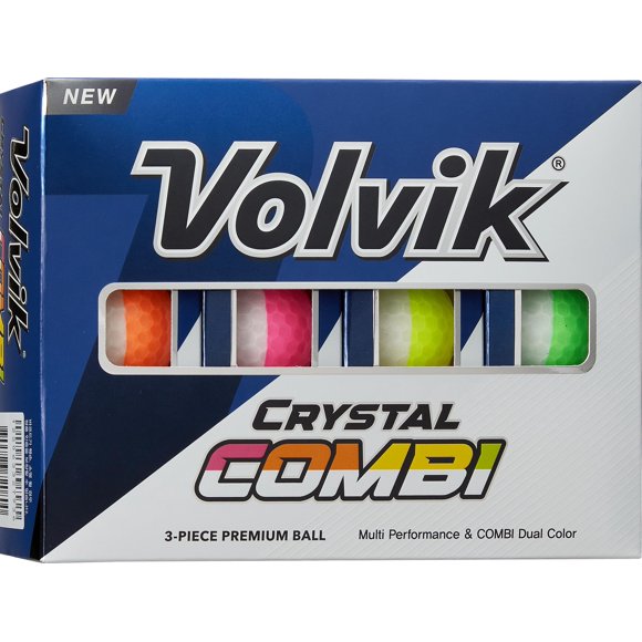 Bolas de Golf Volvik Crystal Combi Surtidas - Paquete de 12