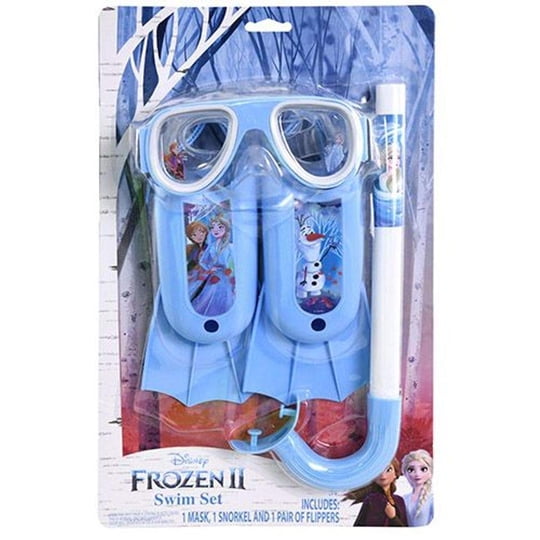 Set De Baño Disney Frozen De 2 A 3 Piezas Con Máscara, Esnórquel Y Aletas