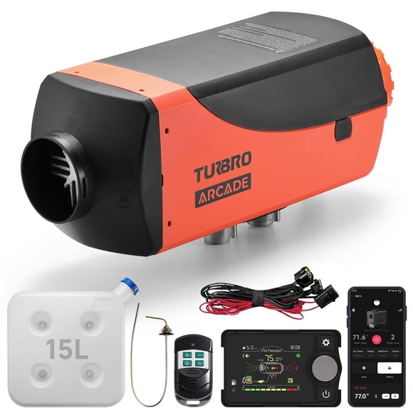 Calentador diésel TURBRO S8BP de 8 kW, 12 V/24 V, con depósito de combustible de 15 litros