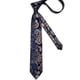 thumbnail image 5 of Corbata Azul Seda hombre con paño y colleras Azul Café Flores, 5 of 5