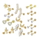 thumbnail image 5 of de aretes de 24 piezas de a , parte trasera plana, Zirconia cúbica, regalos, hipoalergénico, pequeño para mujeres , ORO, 5 of 5