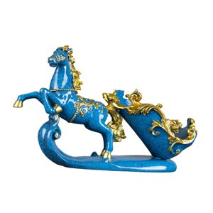 Bothyi - Soporte Para Botellas Con Figuras De Caballos, Decorativo, Para Mesa, Bar, Regalo Clásico, Azul