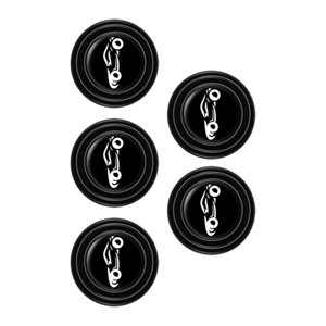 Ioensy - Amortiguador Para Puerta De Coche, Junta Decorativa, Amortiguador De Parachoques, 5X Negro Con Letrero