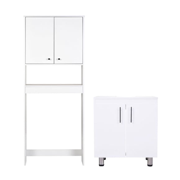 Combo Estante 2 Puertas + Vanitorio Blanco