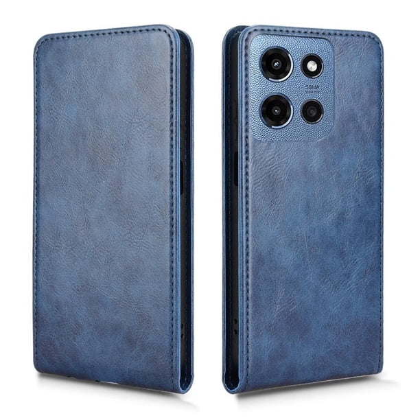 Funda tipo folio para Motorola Moto G Play 2025 con soporte magnético y protección para la cámara Azul
