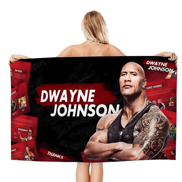 Dwayne Johnson Toalla de playa de secado rápido con diseño temático, regalo para mujeres y niñas, ideal para cumpleaños, fans, amantes de la música, uso en la playa o al aire libre, 78 × 180 cm