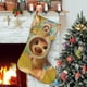 thumbnail image 1 of Pookoo Tema: Calcetines de Navidad, fino lino blanco para colgar en escaleras y chimenea, decoración navideña para el hogar, regalo de Navidad. 45cm × 32cm, 1 of 5