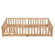thumbnail image 1 of full Size Floor Bed with Door,Solid Wood Platform Bed Frame with Fence,Suitable for children,Pine Wood,Natural, 1 of 3