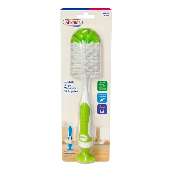 Simonds Nuby escobilla limpia mamadera y chupete Verde