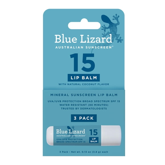 Bálsamo labial BLUE LIZARD FPS 15 Coco, 3 unidades, 3.8 g