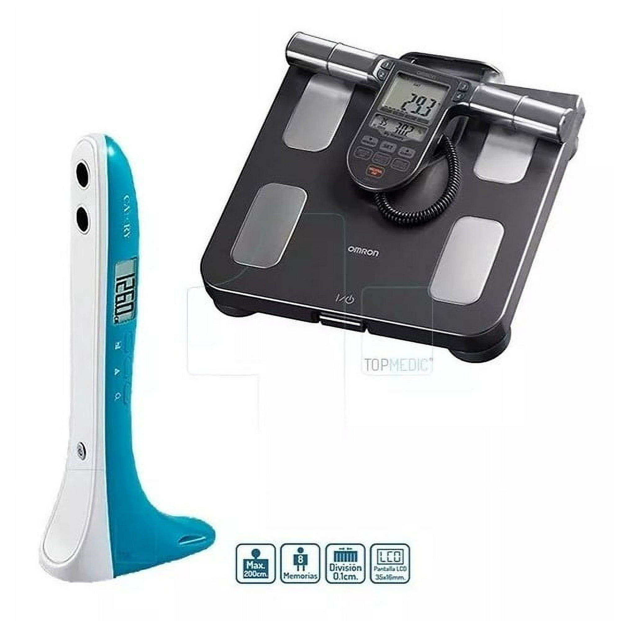Topmedic - Tallímetro Digital Portátil + Balanza Inteligente
