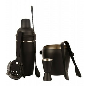 Set Bar 6Pzs Negro Manhattan Ice Acero Inoxidable Lugano