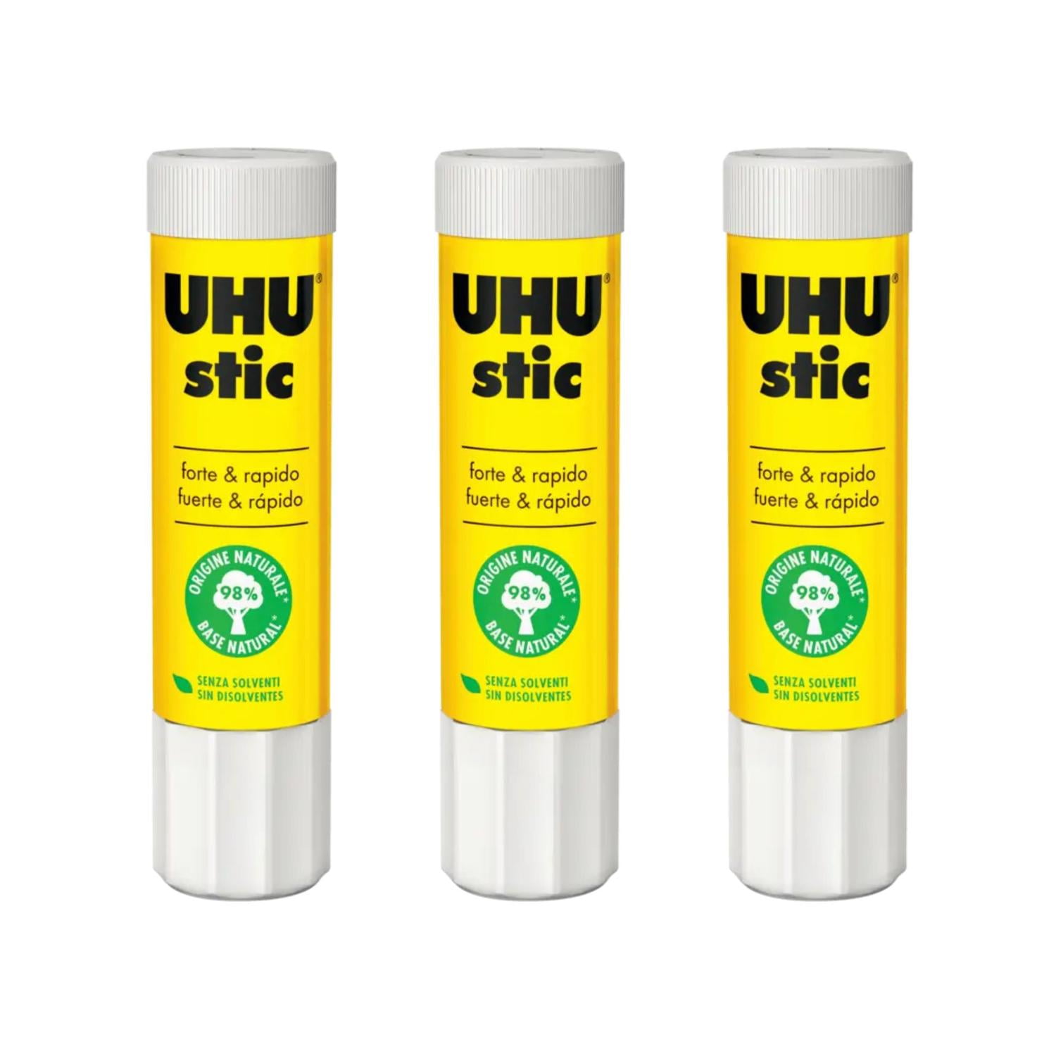 Uhu Stic Pegamento, Adhesivo En Barra 21grs. 3 Unid Blanco