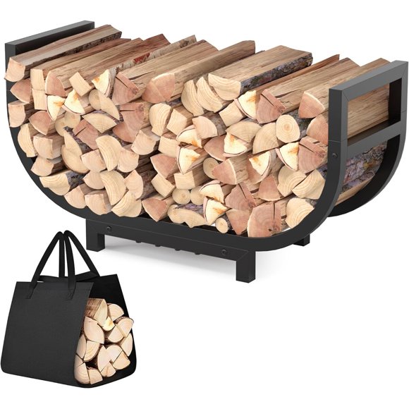 Rack Para Leña Con Bolsa Transportadora