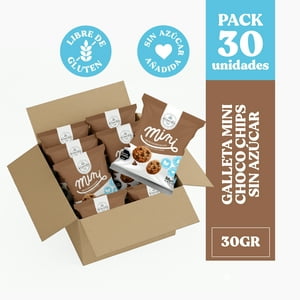 Ecovida S.A - Galleta Mini Chocolate Chips Sin Gluten Y Sin Azúcar 30Gr - Caja 30 Unid