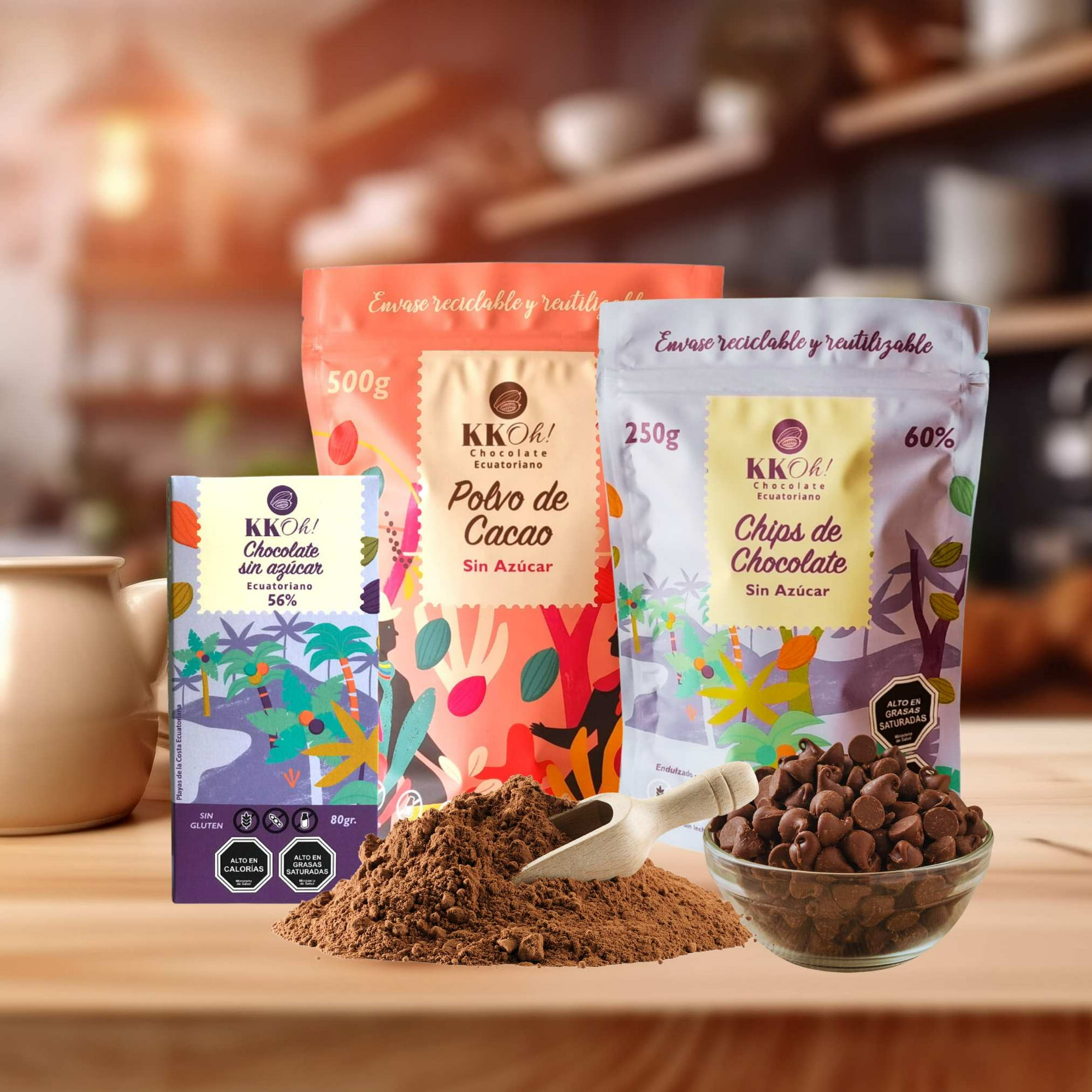 Kkoh Chocolates - Pack Chocolate Keto/vegano Sin Azúcar, Sin Gluten, Sin Leche.