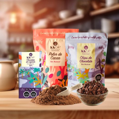 Kkoh Chocolates - Pack Chocolate Keto/Vegano Sin Azúcar, Sin Gluten, Sin Leche.