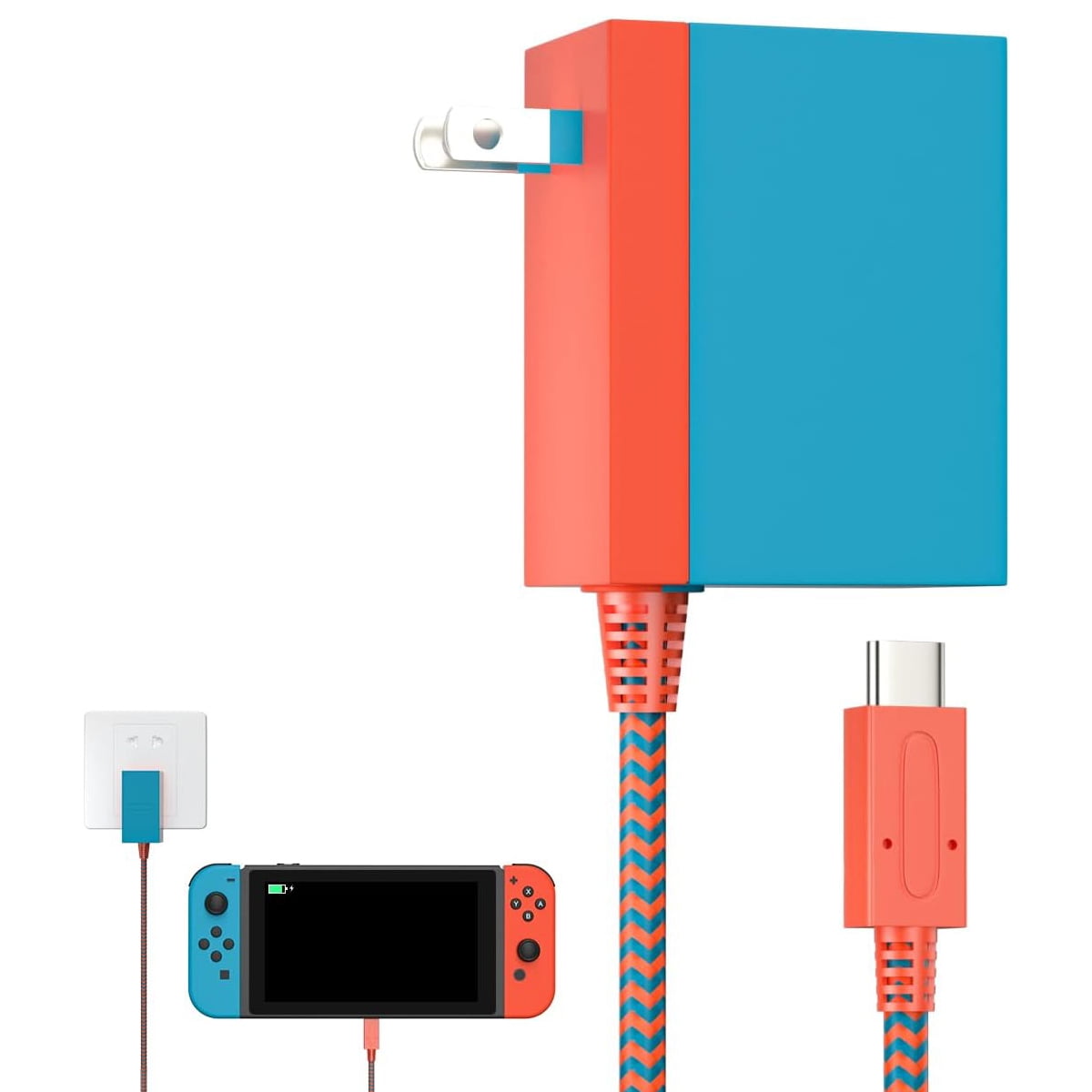 Genérico - Adaptador De Corriente Ca Cable De Alimentación Accesorios De Suministro De Energía Portátil Para Nintendo Switch/switch Lite/switch Oled Cargador Rápido Soporte Para Modo Dock De Tv