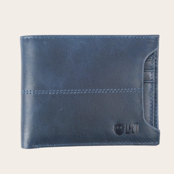 Billetera de Cuero con Tarjetero Removible OLKI Ancoa - Azul