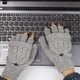 thumbnail image 2 of Guantes de punto de lana cálidos de invierno para mujer, convertibles, sin dedos, con funda para manoplas, 2 of 5