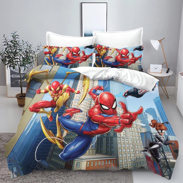 Spider-Man Bedding Set 100% polyester 3-Piece 1 Quilt Cover Set 3D Children'S Anime Home Decor Cotton Covers