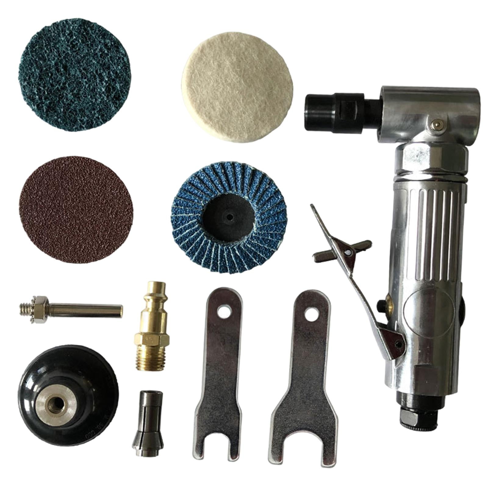 Magideal - Molinillo De Aire En Ángulo De 1/4 Pulgadas, Mini Molinillo De Aire En Ángulo Con Discos De Lijado Y Llave Para Kit De Molinillo De Aire, Herramientas