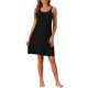 thumbnail image 2 of INSPIRE CHIC Vestido de Dormir de Modal Acanalado para Mujer con Doble Tirante Espagueti hasta la Rodilla para Descanso y Viaje XS Negro, 2 of 6