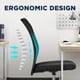 thumbnail image 3 of Silla de oficina FDW con respaldo medio, malla, sin brazos, soporte lumbar giratorio, 3 of 7