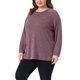 thumbnail image 4 of Agnes Orinda Sudaderas para Mujer Tallas Grandes Otoño con Abertura Lateral Manga Larga Cuello Redondo Casual Jersey de Punto Blusa Talla 3X Burdeos, 4 of 6