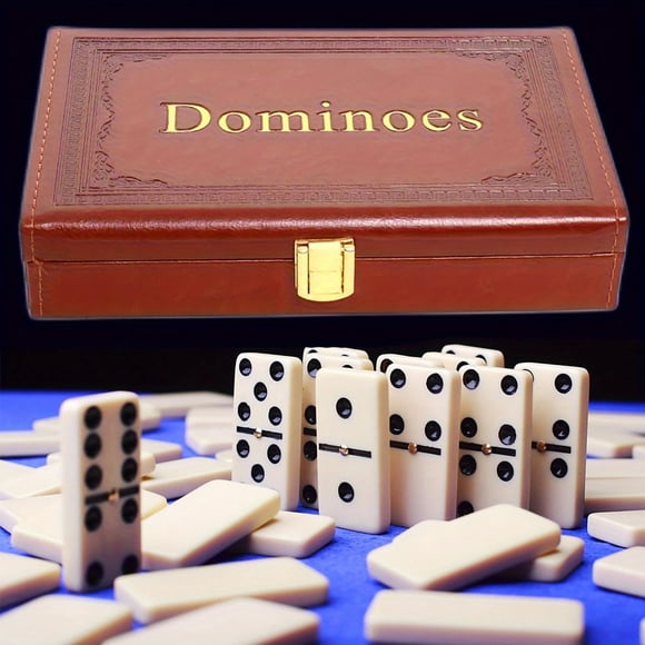 Juego de dominó Strategyify Doble 6 con fichas giratorias, 28 piezas color marfil