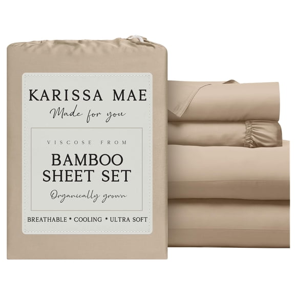 Juego de sábanas KARISSA MAE Full de bambú viscosa color Trigo