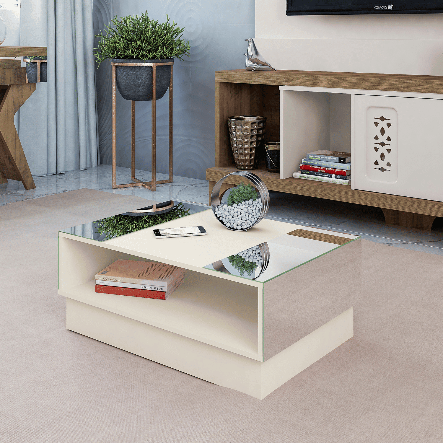 Exit - Mesa De Centro Rectangular Detroit Beige